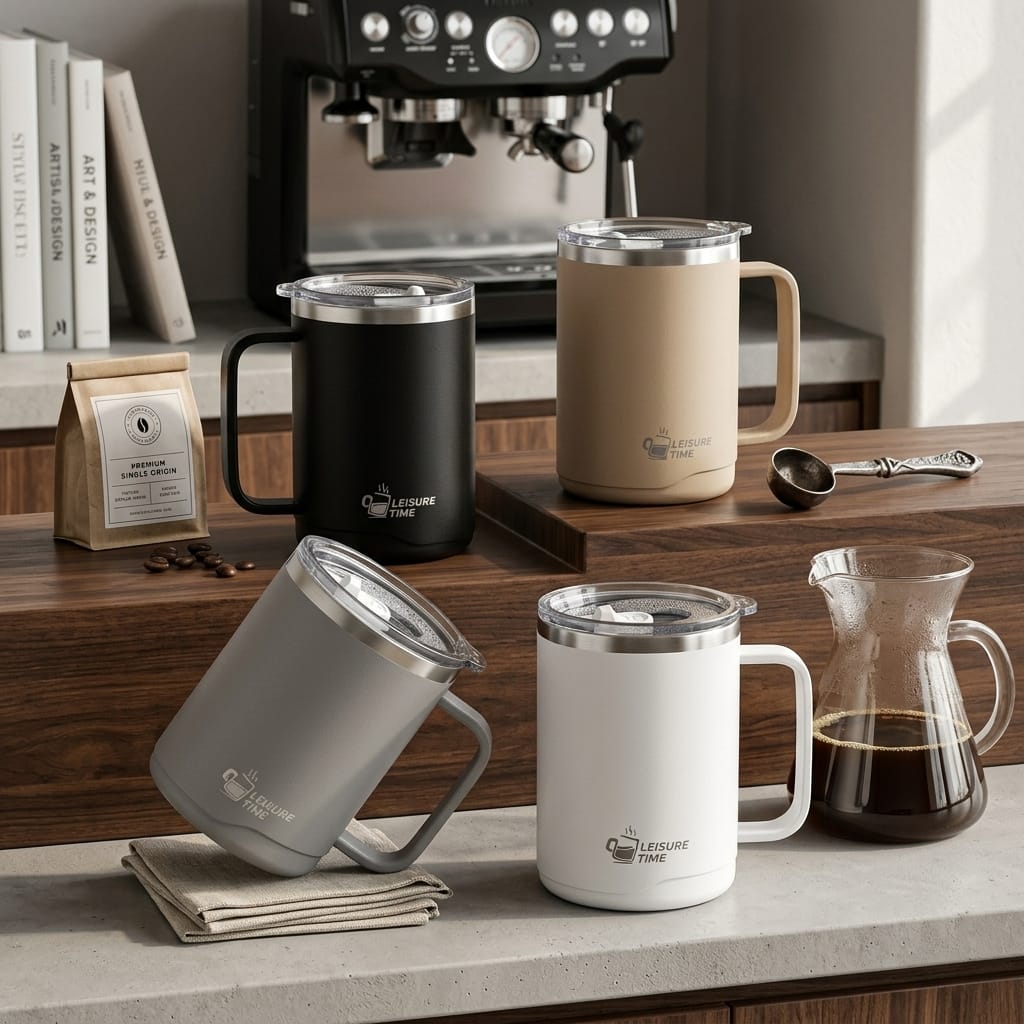 Flexi Maison Mug Isotherme En Acier Inoxydable Et Silicone