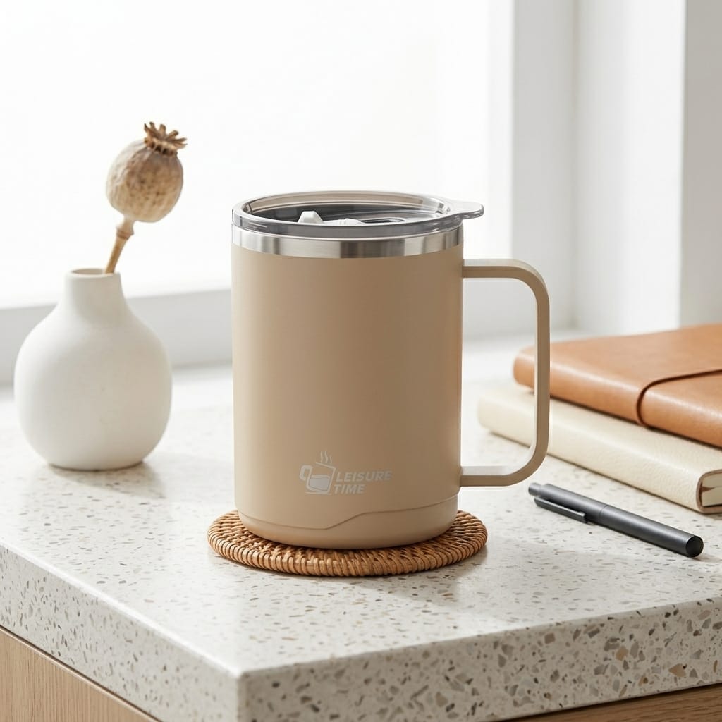 Flexi Maison Mug Isotherme En Acier Inoxydable Et Silicone