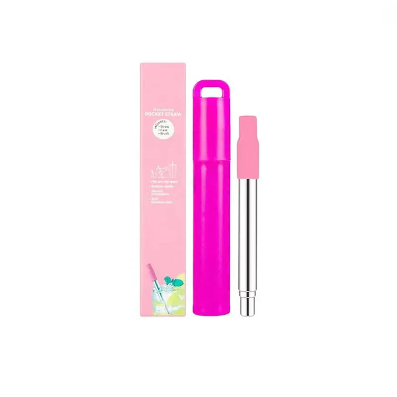 Flexi Maison Paille Télescopique En Acier Inoxydable