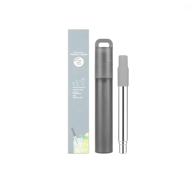 Flexi Maison Paille Télescopique En Acier Inoxydable