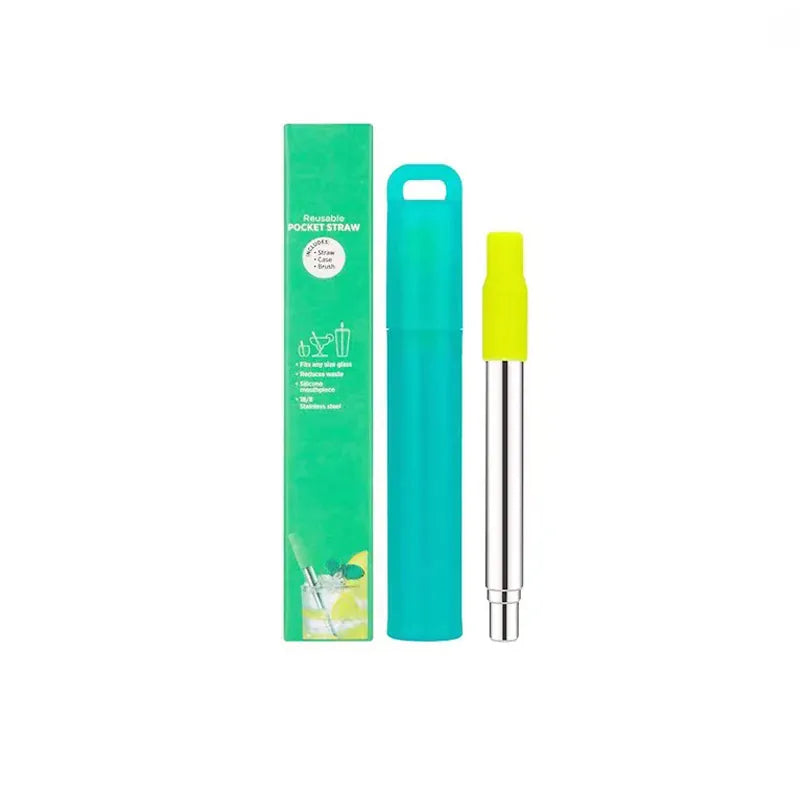Flexi Maison Paille Télescopique En Acier Inoxydable