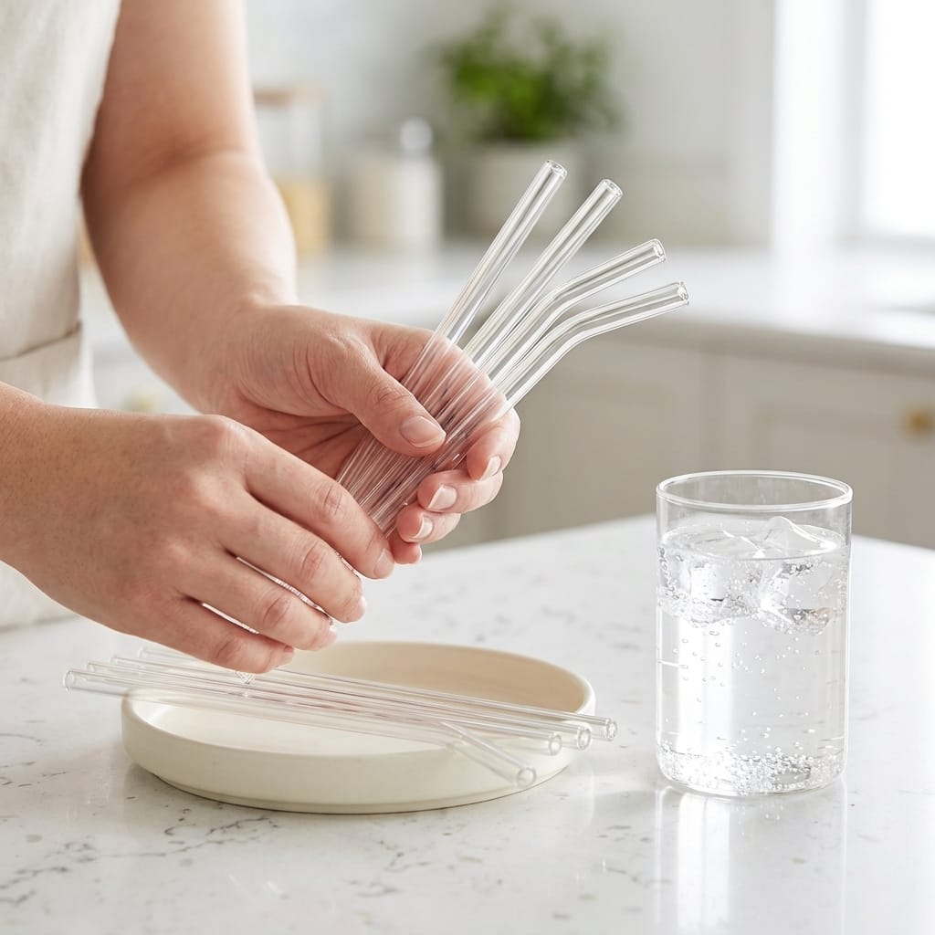 Flexi Maison Pailles En Verre Borosilicate Réutilisables