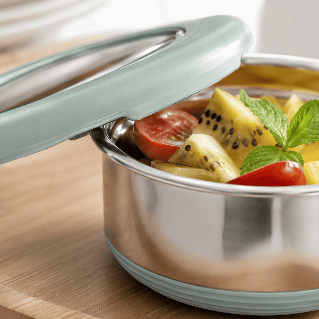 Flexi Maison Petit Contenant À Sauce Rond En Acier Inoxydable