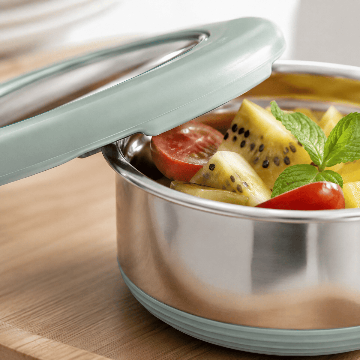 Flexi Maison Petit Contenant À Sauce Rond En Acier Inoxydable