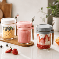 Flexi Maison Petit Pot En Verre Avec Couvercle Et Cuillère