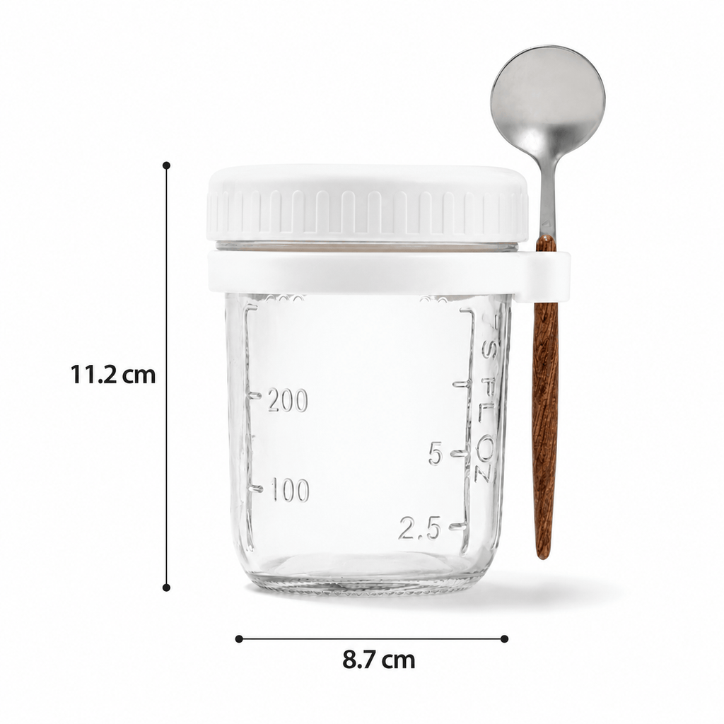 Flexi Maison Petit Pot En Verre Avec Couvercle Et Cuillère