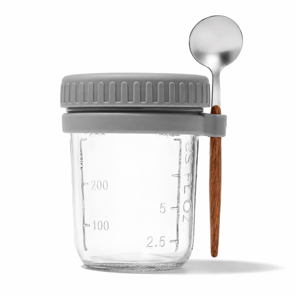 Flexi Maison Petit Pot En Verre Avec Couvercle Et Cuillère