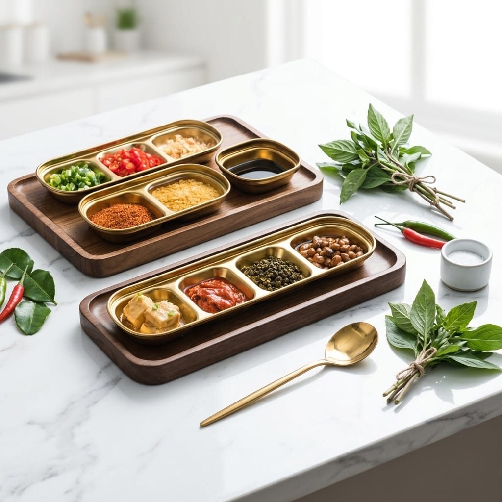 Flexi Maison Récipients À Sauce En Acier Inoxydable Compartimentés