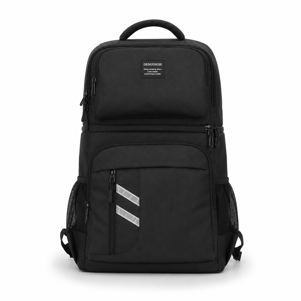 Flexi Maison Sac à dos glacière isotherme noir à double compartiment pour pique-nique
