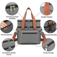 Flexi Maison Sac Repas Isotherme Double Compartiment