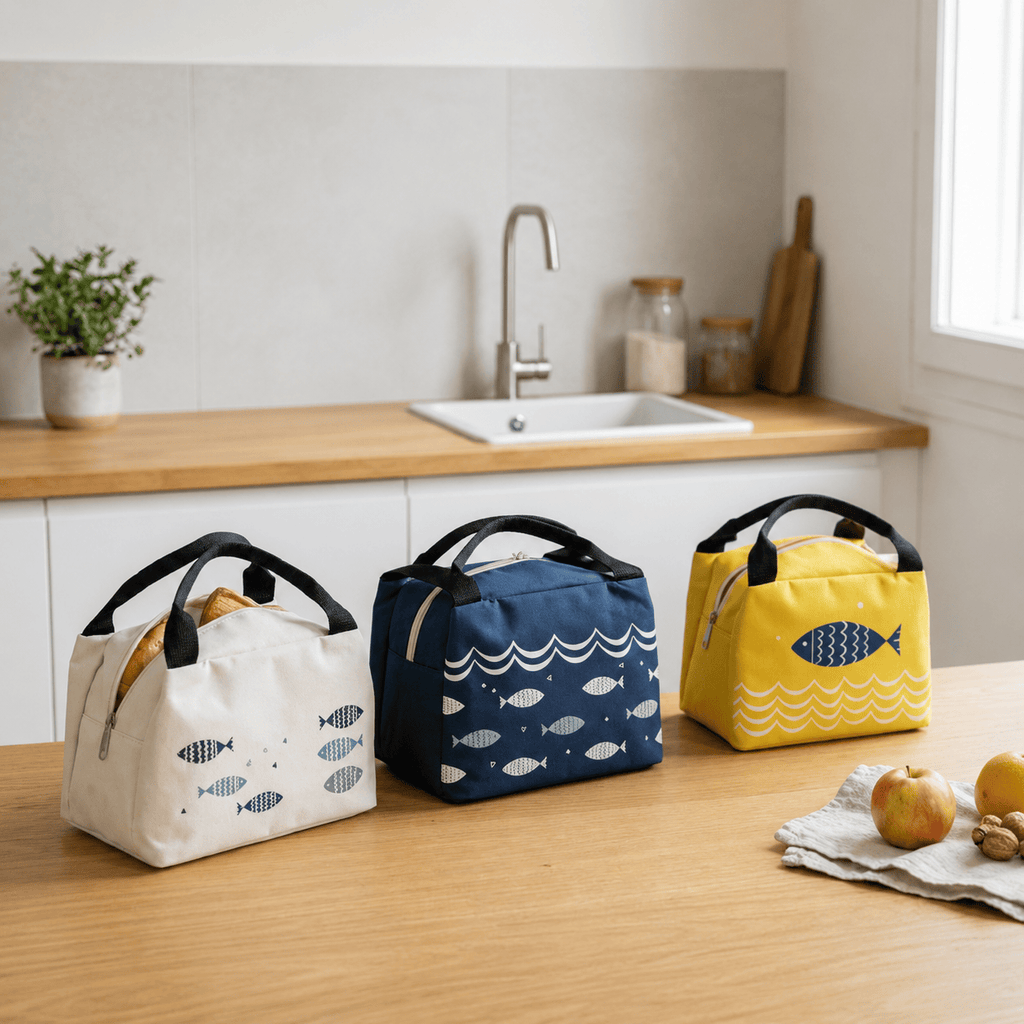 Flexi Maison Sac Repas Toile Isotherme Motif Poisson