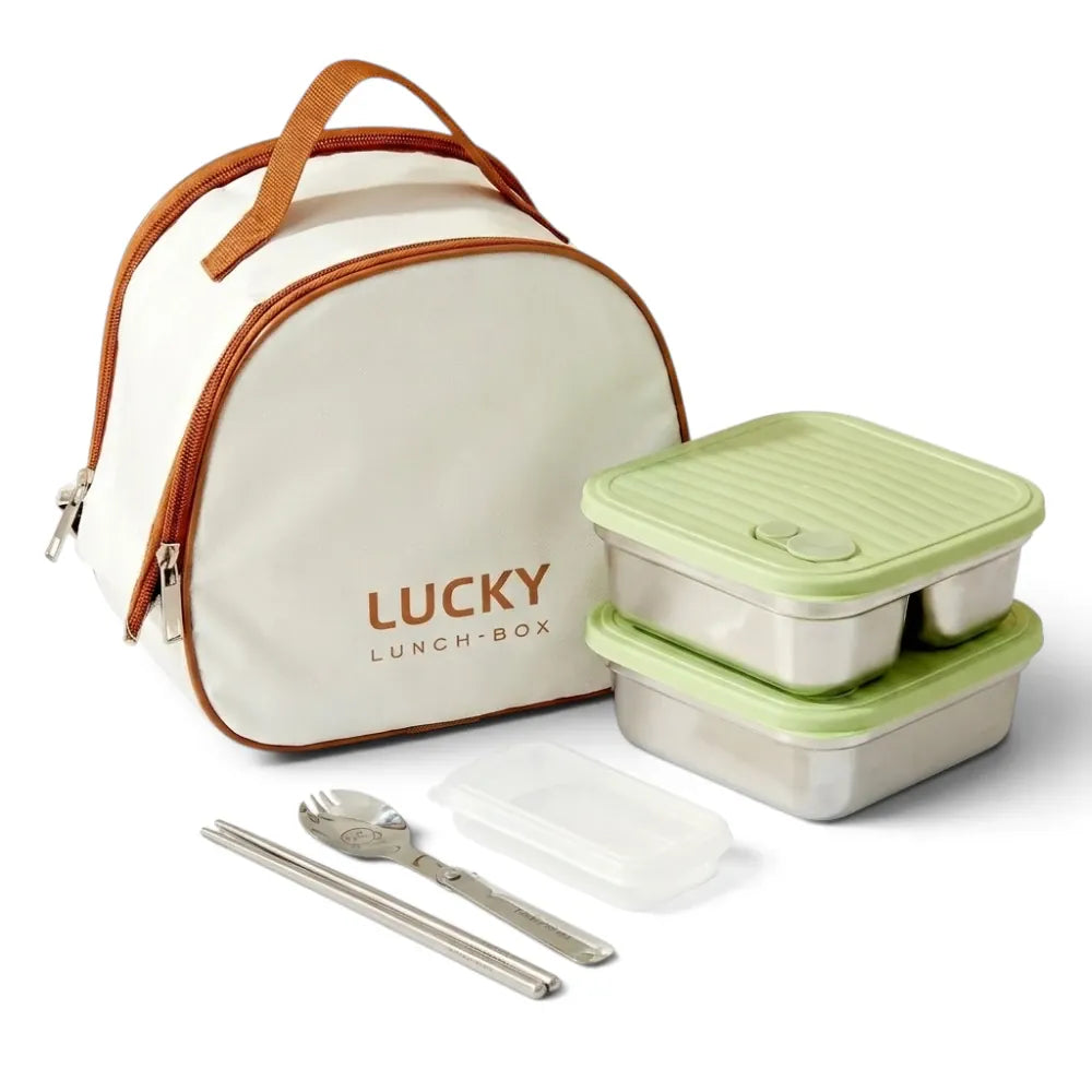 Flexi Maison Set Lunch Box Avec Sac Isotherme et Couverts