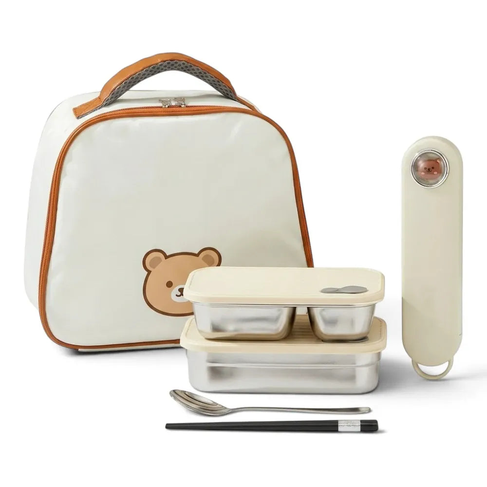 Flexi Maison Set Lunch Box Avec Sac Isotherme et Couverts