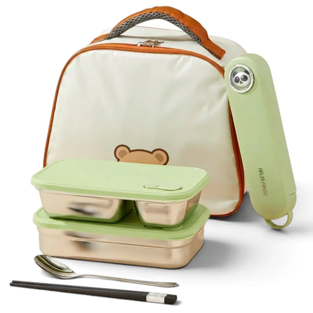 Flexi Maison Set Lunch Box Avec Sac Isotherme et Couverts