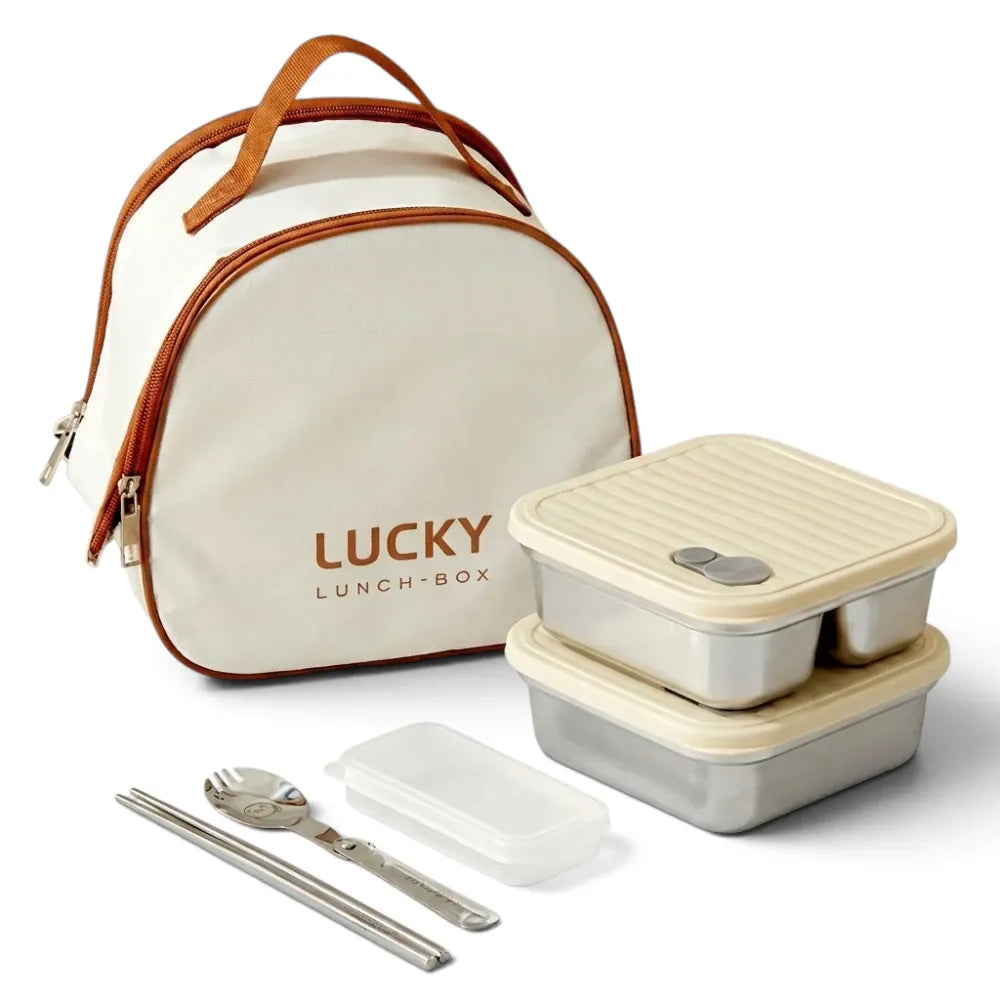 Flexi Maison Set Lunch Box Avec Sac Isotherme et Couverts