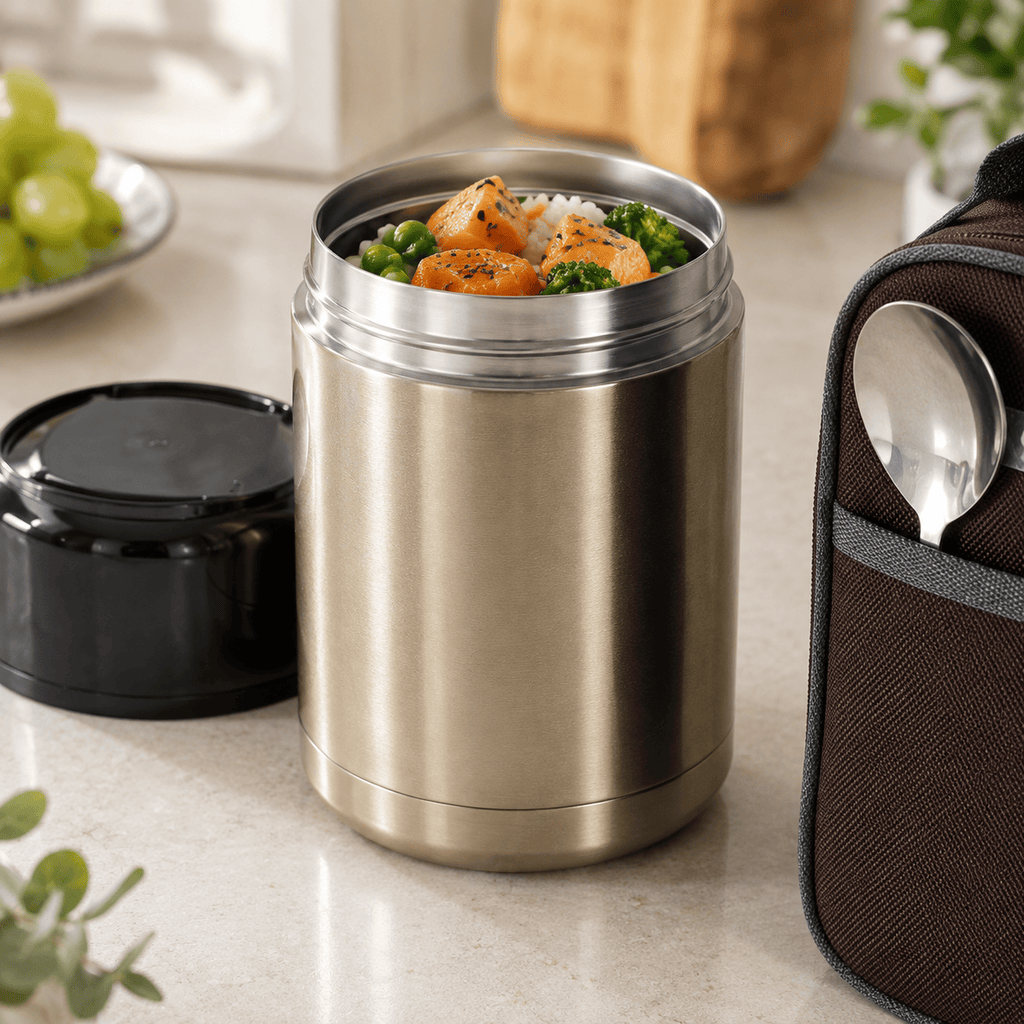 Flexi Maison Thermos alimentaire Isotherme En acier inoxydable Avec sac et couverts