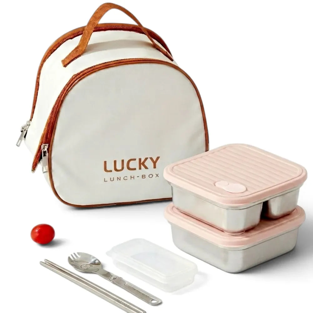 Flexi Maison Set Lunch Box Avec Sac Isotherme et Couverts